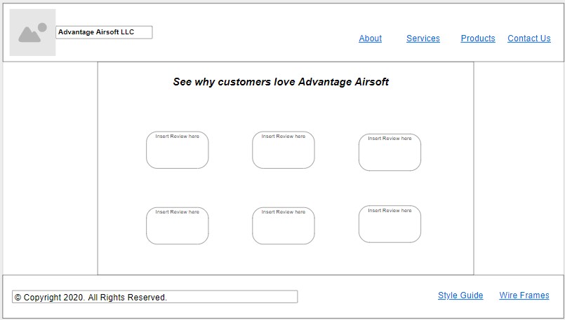 Reviews page